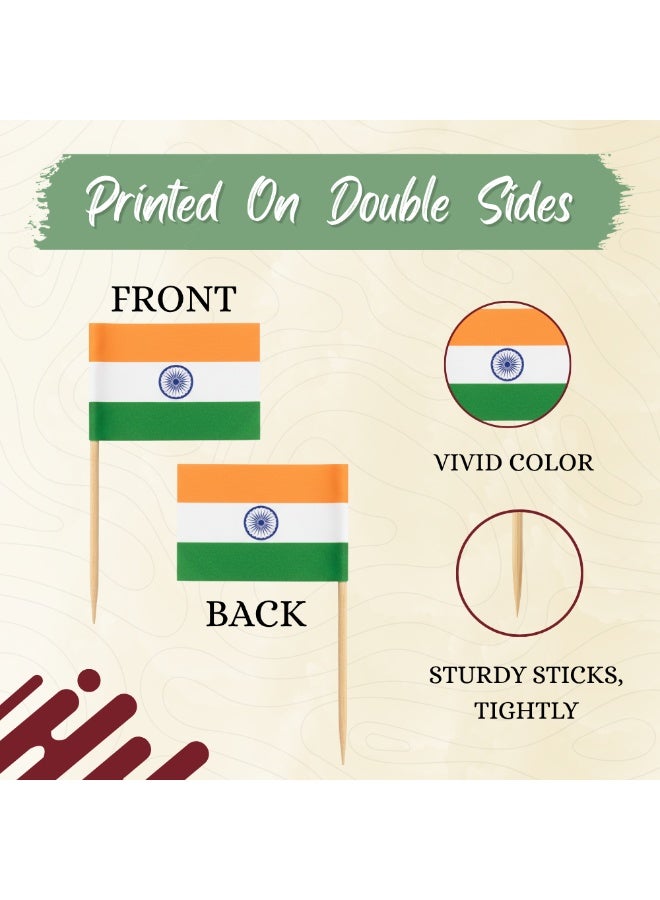 India Republic Day Cake Topper - Double-Sided Cake Topper Toothpicks Indian Flag - Perfect for Republic Day Celebrations - Party Favors - Image 4