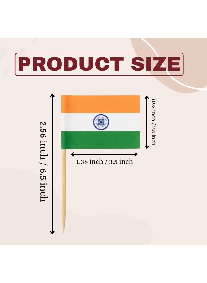 India Republic Day Cake Topper - Double-Sided Cake Topper Toothpicks Indian Flag - Perfect for Republic Day Celebrations - Party Favors - Image 3