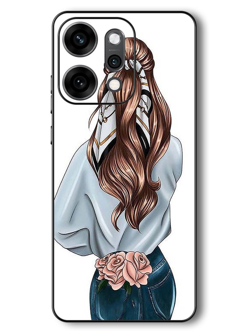 Theodor Case Compatible with Oppo Reno 14 Pro 6.83 Inch Protection Shockproof Bumper Cover Pink Rose Girl - Image 1