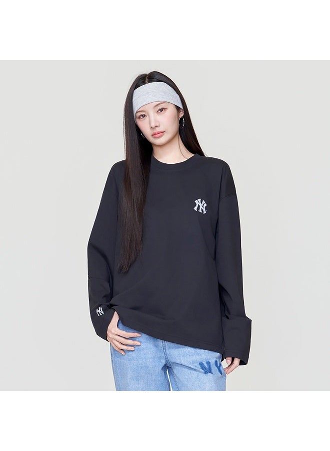 MLB Unisex NY Embroidered Logo Black Oversized Long Sleeve T‑Shirt-XXXL - Image 1