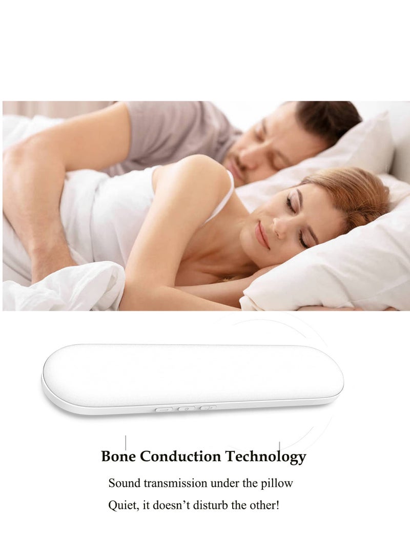 SYOSI Pillow Speaker Bone Conduction Stereo Bluetooth Wireless Music Sleep Headphones Insomnia White Noise Machine for Side Sleepers Adults and Baby Compatible with iOS/Android/Windows (White) - Image 4