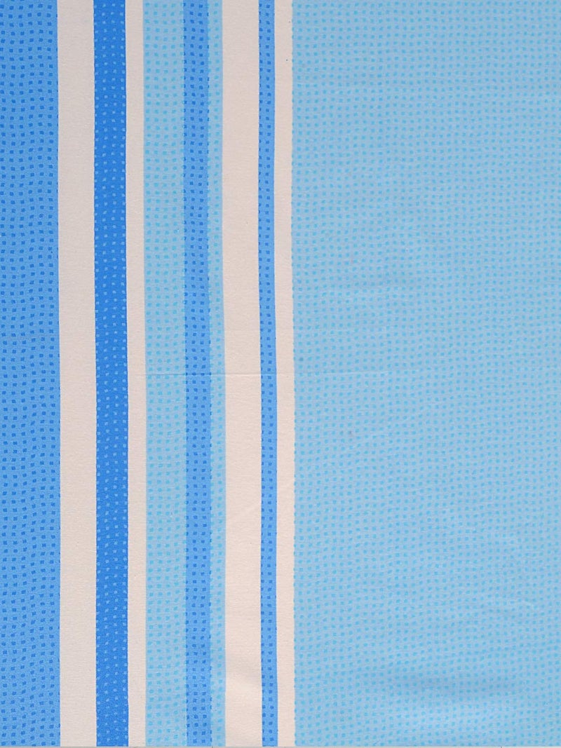 Swayam Roto Cotton Double Bedsheet with 2 Pillow Covers | Size 90 x 100 inch | 144 TC | Striped Design | Soft Breathable Bed Sheet | Comfortable & Durable for Bedroom - Blue - Image 5