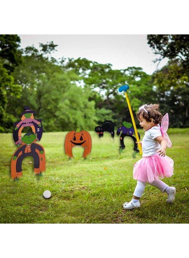 Fun Express Halloween Mini Golf Set - Includes 2 Clubs 2 Balls Holes Accessories - Perfect for Halloween Party Games Trick-or-Treat Fun - Indoor/Outdoor Play Kids’ Halloween Toys Spooky Design - 1 Set - Image 2