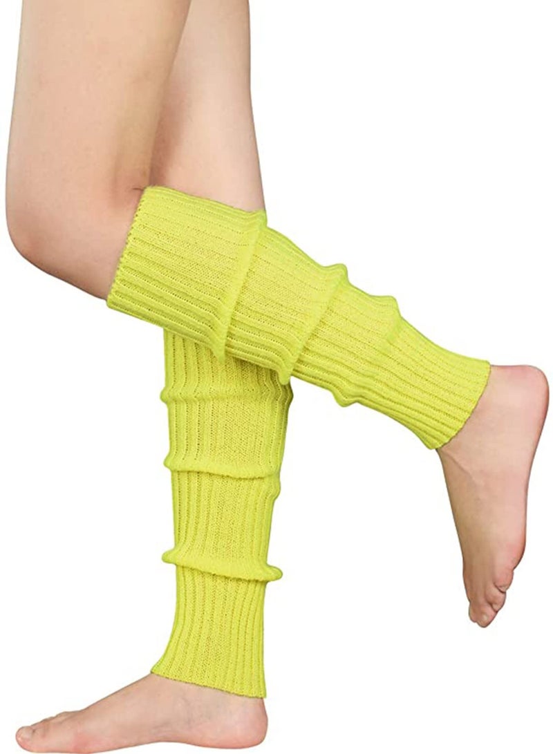Womens Fashion Leg Warmers Adult Junior 80s Ribbed Knitted Long Socks for Party Sports Casual Socks - Image 1