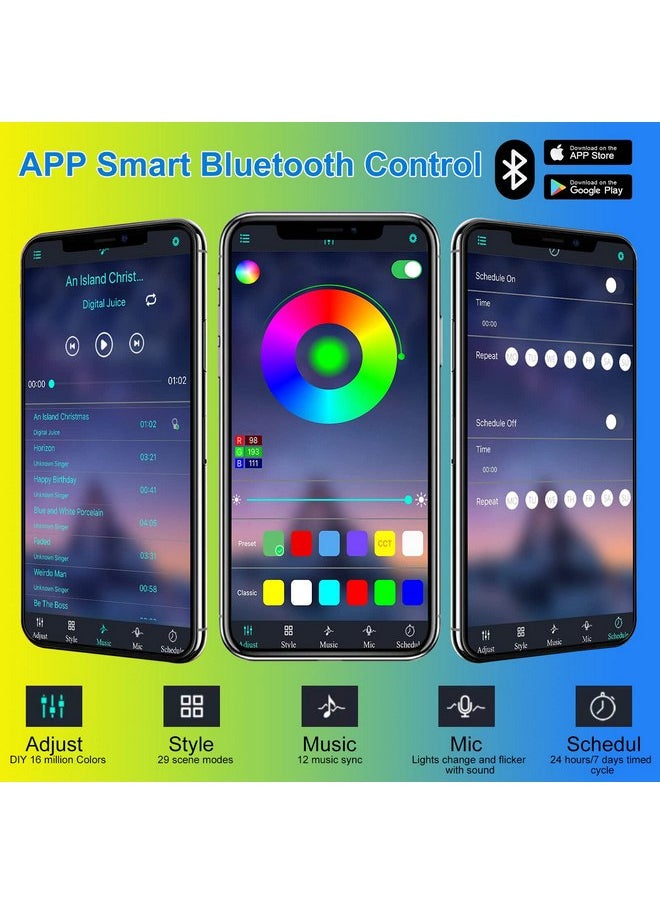 Varmhus - VARMHUS LED Aquarium Light,Fish Tank Light with Remote Controller&APP Control,DIY Full Spectrum Optional Color&Intelligent Timing and Dimming,29 Light Modes and 4 Music Control Modes 12LEDS-RGB 11'' - Image 1