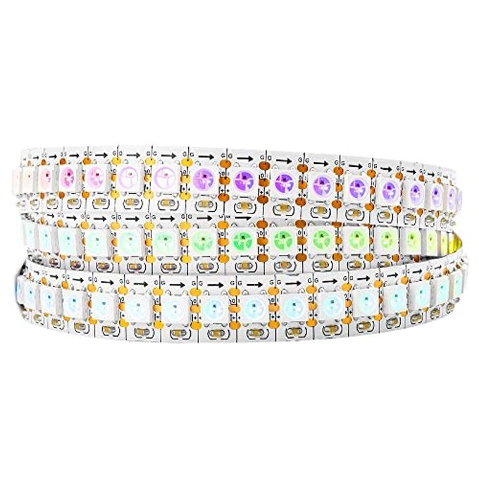 BTF-LIGHTING WS2812B IC RGB 5050SMD Pure Gold Individual Addressable LED Strip 3.28FT 144LED 144Pixel/m Flexible Full Color IP30 DC5V for DIY Chasing Color Project(No Adapter or Controller) - Image 1