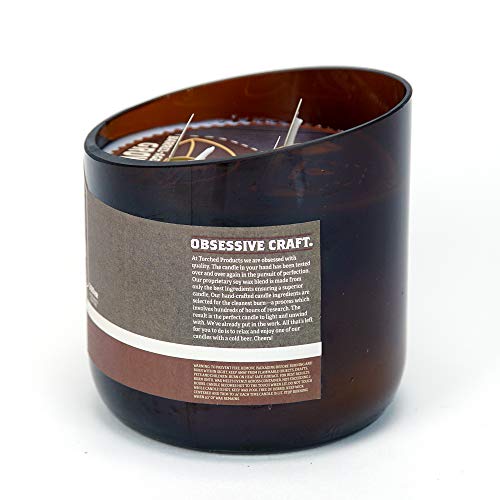 Torched Beer Scented Candles | Natural Soy Wax Candle | Barrel-Aged Brown Ale Scent 28 oz | Makes a Great Gift for Men, Beer Lovers, and Collectors | Bar Man-Cave Decor and Accessories - Image 2