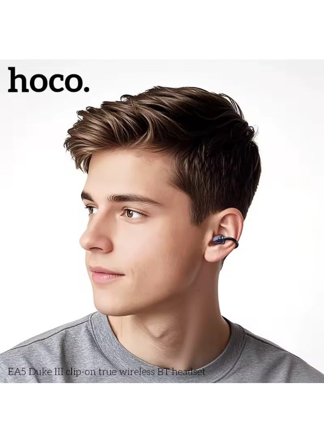 Hoco EA5 Duke III Clip-On True Wireless BT Headset with Open-Ear Comfort and Secure Fit - Image 3