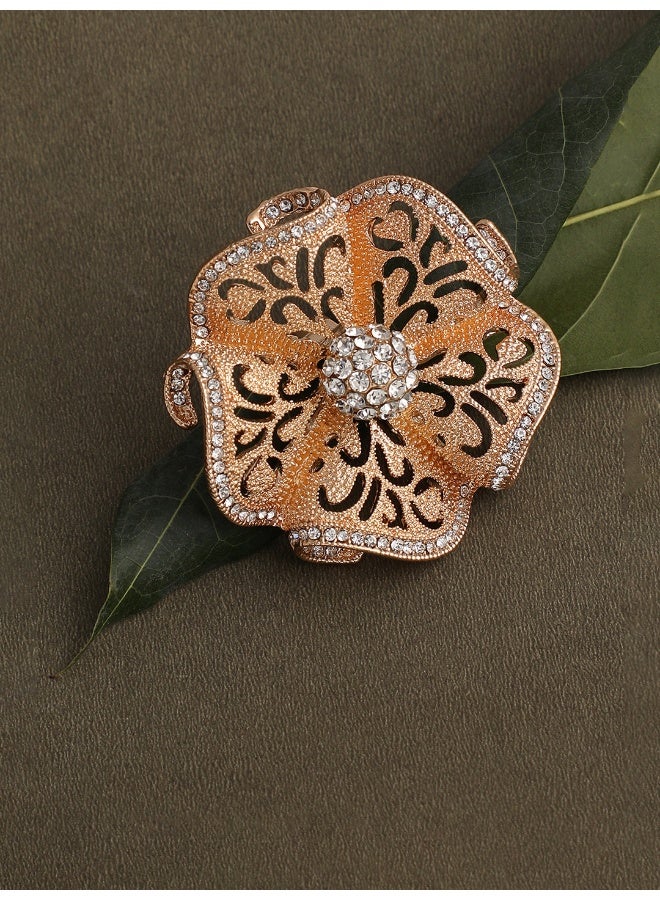 سوهي خاتم حجر مصمم للحفلات مطلي بالذهب  - Image 5
