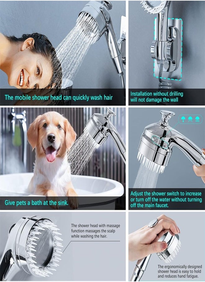 Topyich - Multifunction Shower Set Head Universal Water Taps, 3 in 1 Bathroom Multi function Bidet Spray Water Taps with 360° Rotating Faucet Sprayer and Massage Shower Head  for Daily Washing,Universal Faucet Bubbler Anti-Splash Head Extendere - Image 1