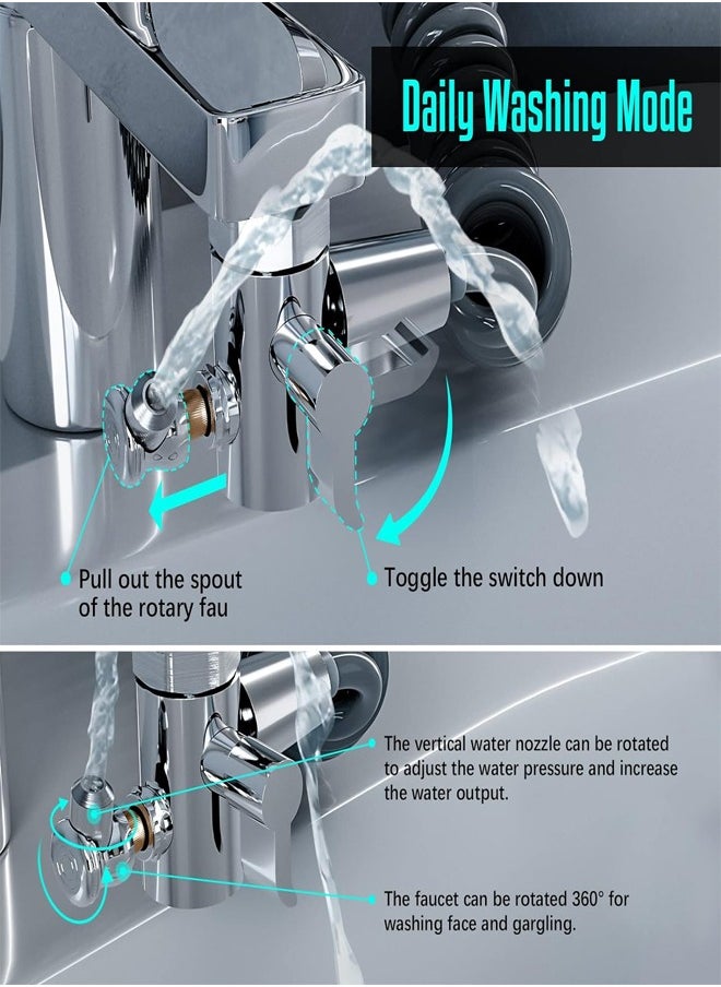 Topyich - Multifunction Shower Set Head Universal Water Taps, 3 in 1 Bathroom Multi function Bidet Spray Water Taps with 360° Rotating Faucet Sprayer and Massage Shower Head  for Daily Washing,Universal Faucet Bubbler Anti-Splash Head Extendere - Image 1