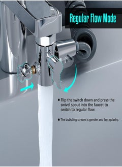Topyich Multifunction Shower Set Head Universal Water Taps, 3 in 1 Bathroom Multi function Bidet Spray Water Taps with 360° Rotating Faucet Sprayer and Massage Shower Head  for Daily Washing,Universal Faucet Bubbler Anti-Splash Head Extendere  - Image 4