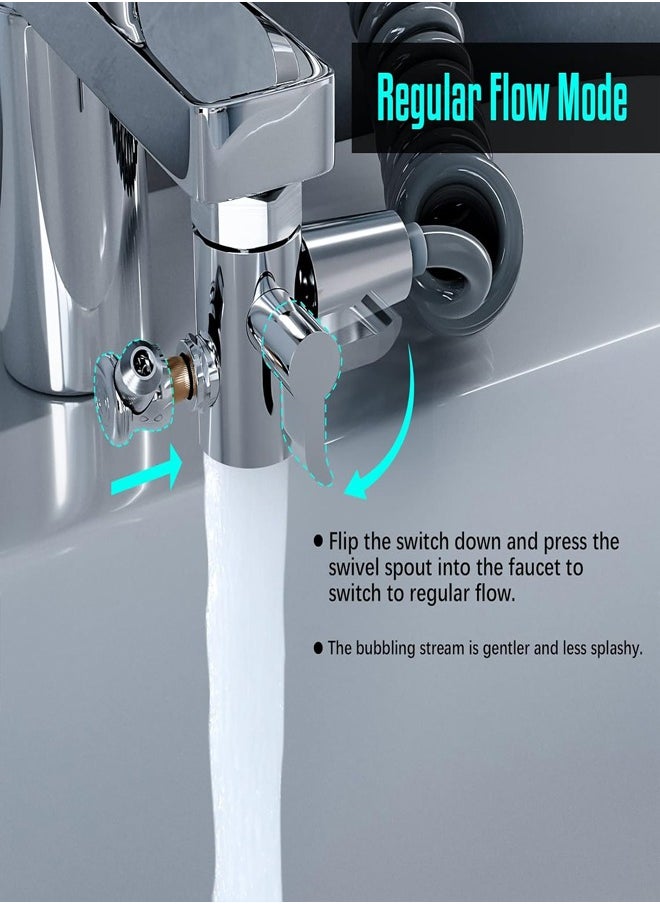 Topyich - Multifunction Shower Set Head Universal Water Taps, 3 in 1 Bathroom Multi function Bidet Spray Water Taps with 360° Rotating Faucet Sprayer and Massage Shower Head  for Daily Washing,Universal Faucet Bubbler Anti-Splash Head Extendere - Image 1