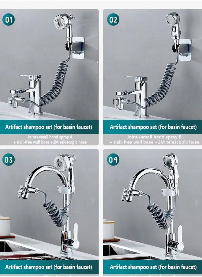 Topyich - Multifunction Shower Set Head Universal Water Taps, 3 in 1 Bathroom Multi function Bidet Spray Water Taps with 360° Rotating Faucet Sprayer and Massage Shower Head  for Daily Washing,Universal Faucet Bubbler Anti-Splash Head Extendere - Image 1