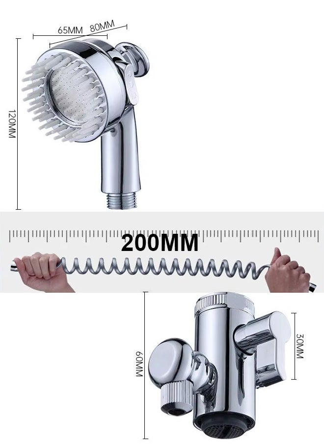 Topyich - Multifunction Shower Set Head Universal Water Taps, 3 in 1 Bathroom Multi function Bidet Spray Water Taps with 360° Rotating Faucet Sprayer and Massage Shower Head  for Daily Washing,Universal Faucet Bubbler Anti-Splash Head Extendere - Image 1