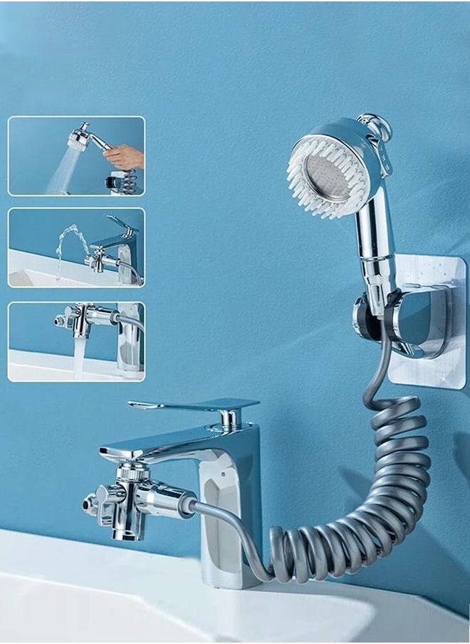 Topyich - Multifunction Shower Set Head Universal Water Taps, 3 in 1 Bathroom Multi function Bidet Spray Water Taps with 360° Rotating Faucet Sprayer and Massage Shower Head  for Daily Washing,Universal Faucet Bubbler Anti-Splash Head Extendere - Image 1