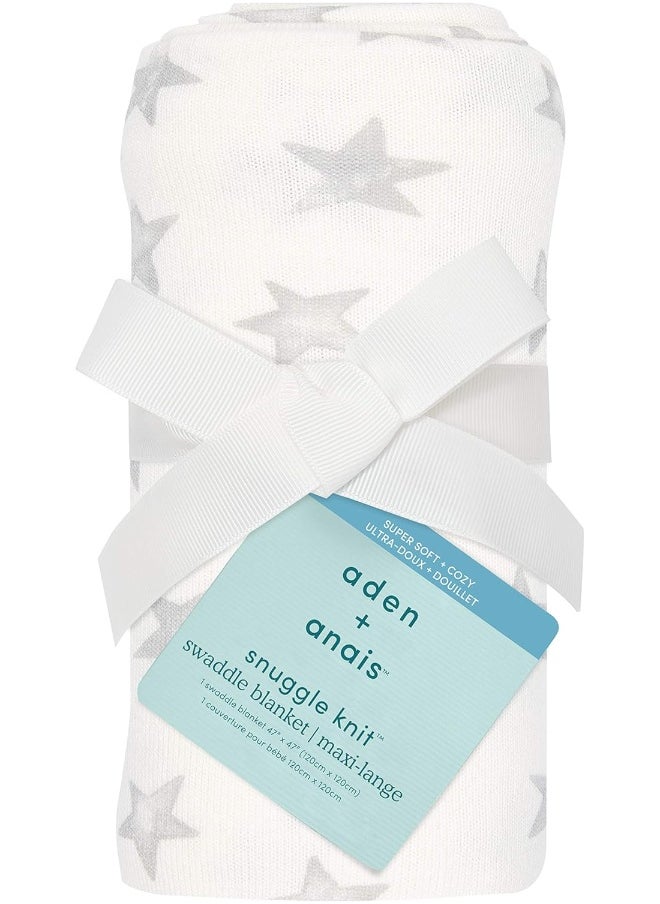 aden + anais aden + anais Snuggle Knit Baby Swaddle Blanket for Newborn Girl and Boy, Versatile Stroller Cover, Burp Cloth, Nursing Shield, 47 x 47 Inch, Star  - Image 2