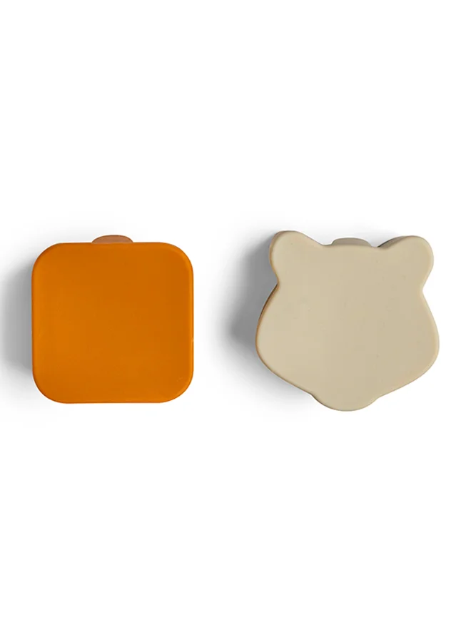 Citron Set Of 4 Silicone Lunchbox Organizers - Caramel/Green/Grey