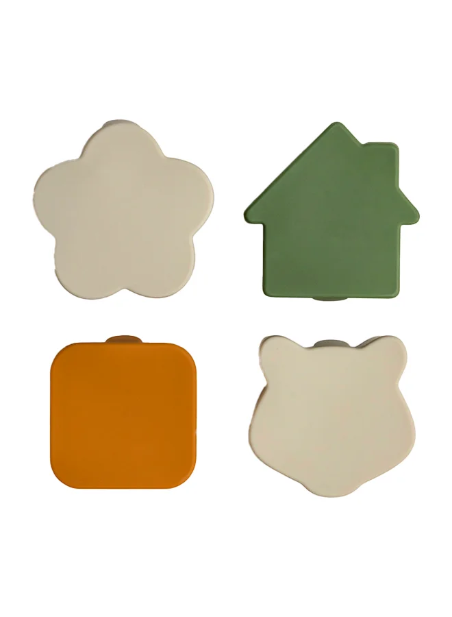 Citron Set Of 4 Silicone Lunchbox Organizers - Caramel/Green/Grey