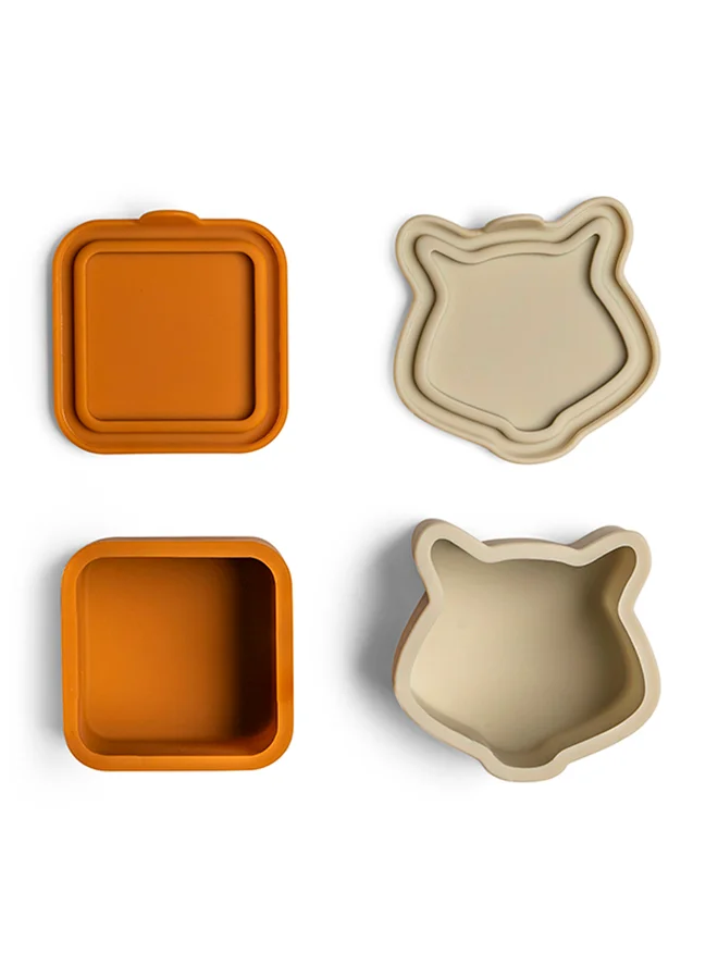 Citron Set Of 4 Silicone Lunchbox Organizers - Caramel/Green/Grey