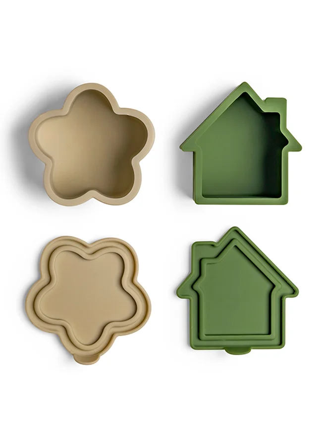 Citron Set Of 4 Silicone Lunchbox Organizers - Caramel/Green/Grey