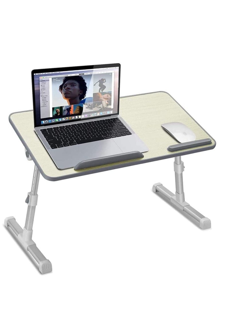 NNEWVANTE Laptop Stand Table Height And Angle Adjustable Desk Folding Table For Writing In Bed, Sofa And Couch With Anti Slip Pad, Perfect For Bed And Sofa Study, Grey  - Image 2