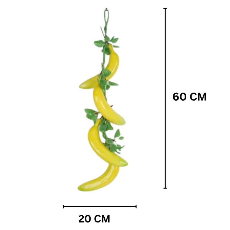SINGAA Artificial Fruits Strings | Fruit Chain for Home, Office, Garden, Juiceshops, Wall Hanging, Fruit Shops, Reception, Photography and Events Decoration - 60 CM (Pack of 1) (Banana) - Image 2