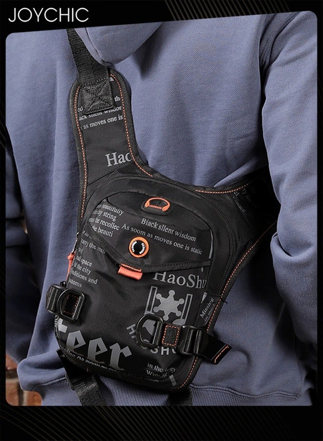 Joychic Multifunctional Men Waist Bag Knight Tactical Leg Bag Nylon Waterproof Crossbody Bag Shoulder Bag for Outdoor Sports Fitness Crossbody Bag Black - Image 1