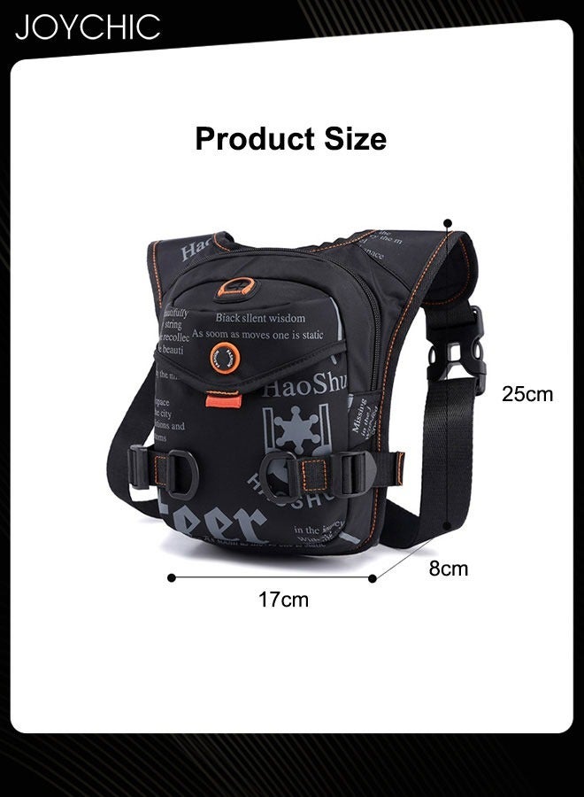 Joychic Multifunctional Men Waist Bag Knight Tactical Leg Bag Nylon Waterproof Crossbody Bag Shoulder Bag for Outdoor Sports Fitness Crossbody Bag Black - Image 5