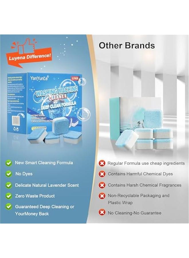 Washing Machine Cleaner, Deodorizer, & Descaler 24-Pack- Deep Cleaning Tablets for HE Front Loader & Top Load Washer, Septic Safe Eco-Friendly - Image 4