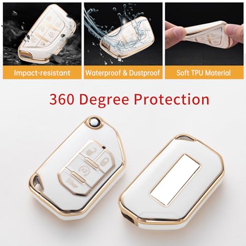Gematay for Jeep Key Fob Cover with Keychain Lanyard, Key Fob Protector Shell Compatible with Jeep Gladiator JT Wrangler - Image 4