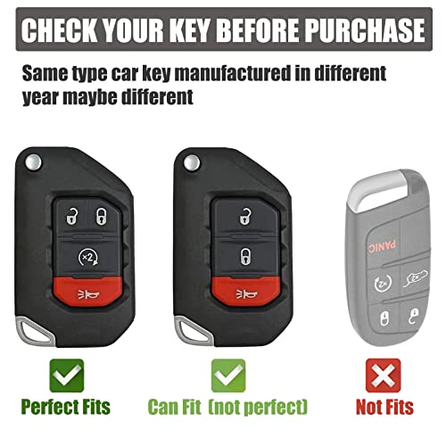 Gematay for Jeep Key Fob Cover with Keychain Lanyard, Key Fob Protector Shell Compatible with Jeep Gladiator JT Wrangler - Image 2