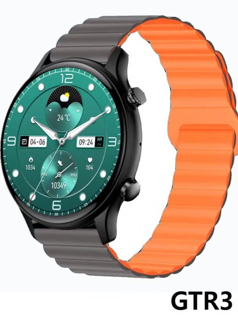 ELTRAZONE 1.43-Inch AMOLED Smart Watch for Men – Full Touch Control, IP68 Waterproof, Includes 2 Pairs of Straps, Sleek Black Design - Image 1