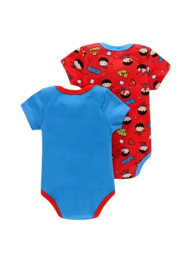 Bambimici Bambimici Superman Print Short Sleeve  Body suit  Set of 2