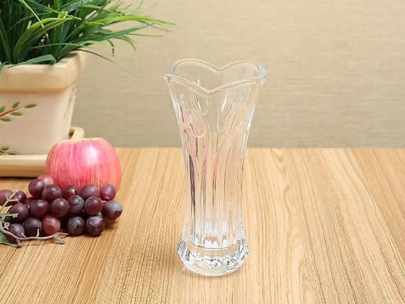 OUPSTRIVE Crystal Vase Glass Flower Vase Pot Crystal Clear Vase for Living Room Long Glass Vase Decoration for Home Glass Jar for Plants Indoor Room Home Office Design 2 - Image 4