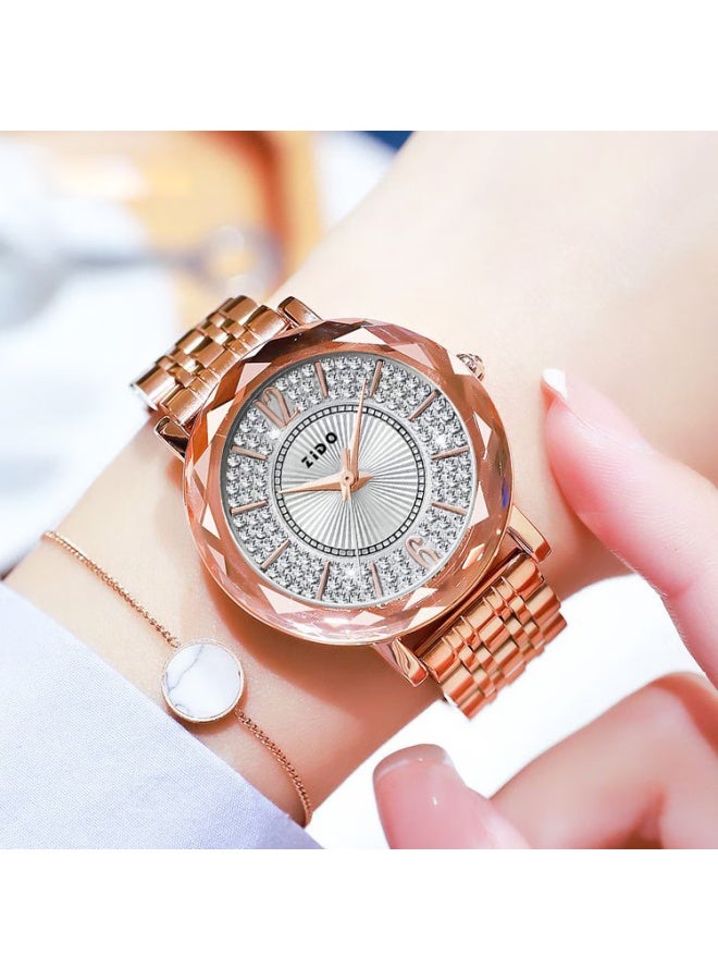 Zido Zido Light Luxury Women's Trendy Korean Style Quartz Watch 1207 White Dial - Image 1