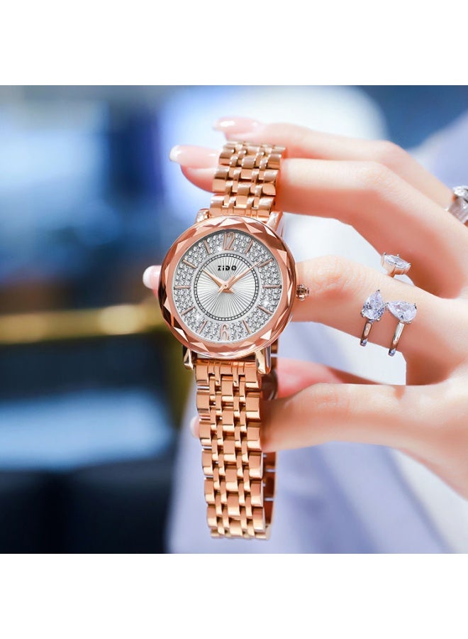 Zido Zido Light Luxury Women's Trendy Korean Style Quartz Watch 1207 White Dial - Image 2