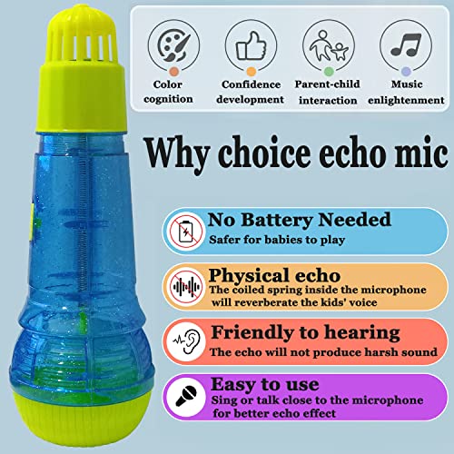 Lolakee Echo Mic for Kids Lightweight Music Singing Toys Speech Therapy Feedback Toy Fun Supplies for Birthday Picnic BBQ Holiday PartyNo Battery Needed Bule - Image 5