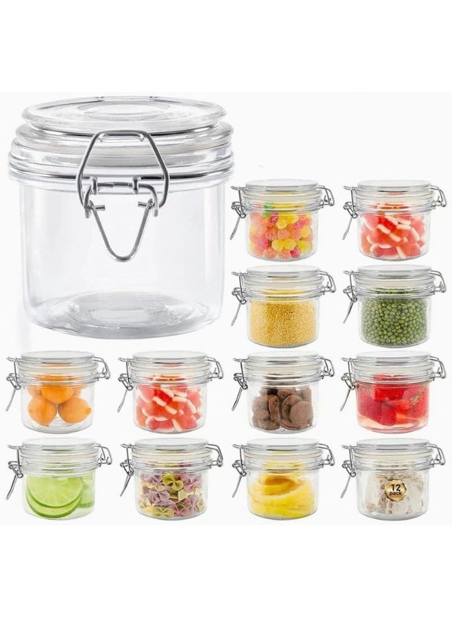 Clear Glass Airtight Clip Jar With Glass Lid 200Ml 9X9X9 Cm Set Of 12  Pieces  - Image 1