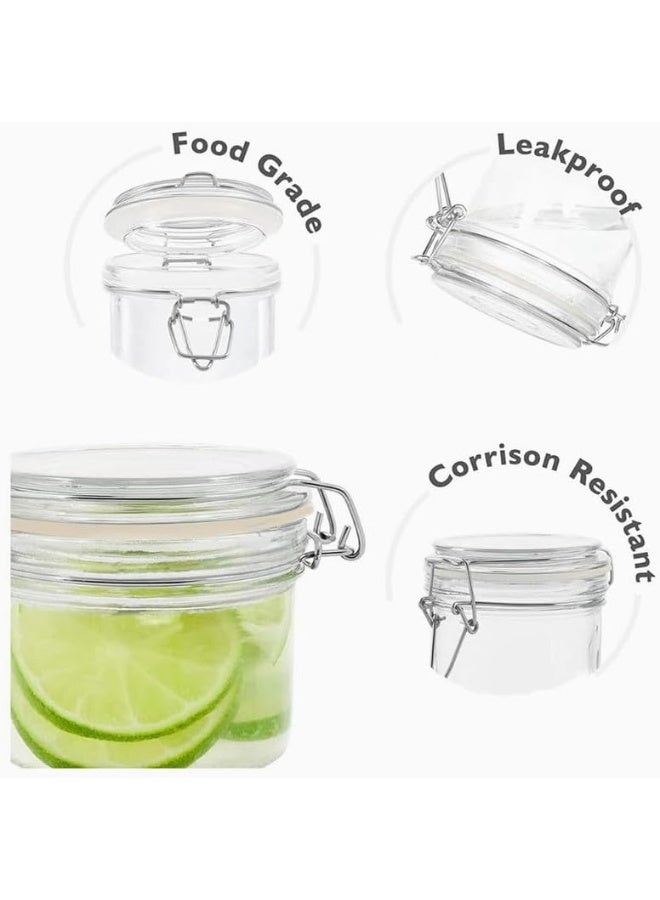 Clear Glass Airtight Clip Jar With Glass Lid 200Ml 9X9X9 Cm Set Of 12  Pieces  - Image 3