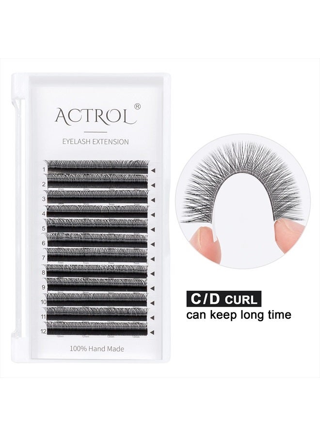 ACTROL تمديد رموش YY رموش سوداء على شكل C 0.07 مم 8 مم تمديد حجم الرموش سهلة الفتحات رموش مسبقة الصنع ناعمة - Image 3