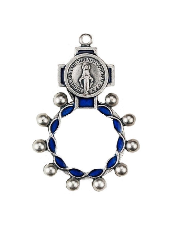 Blue Miraculous Rosary Ring (94-21)