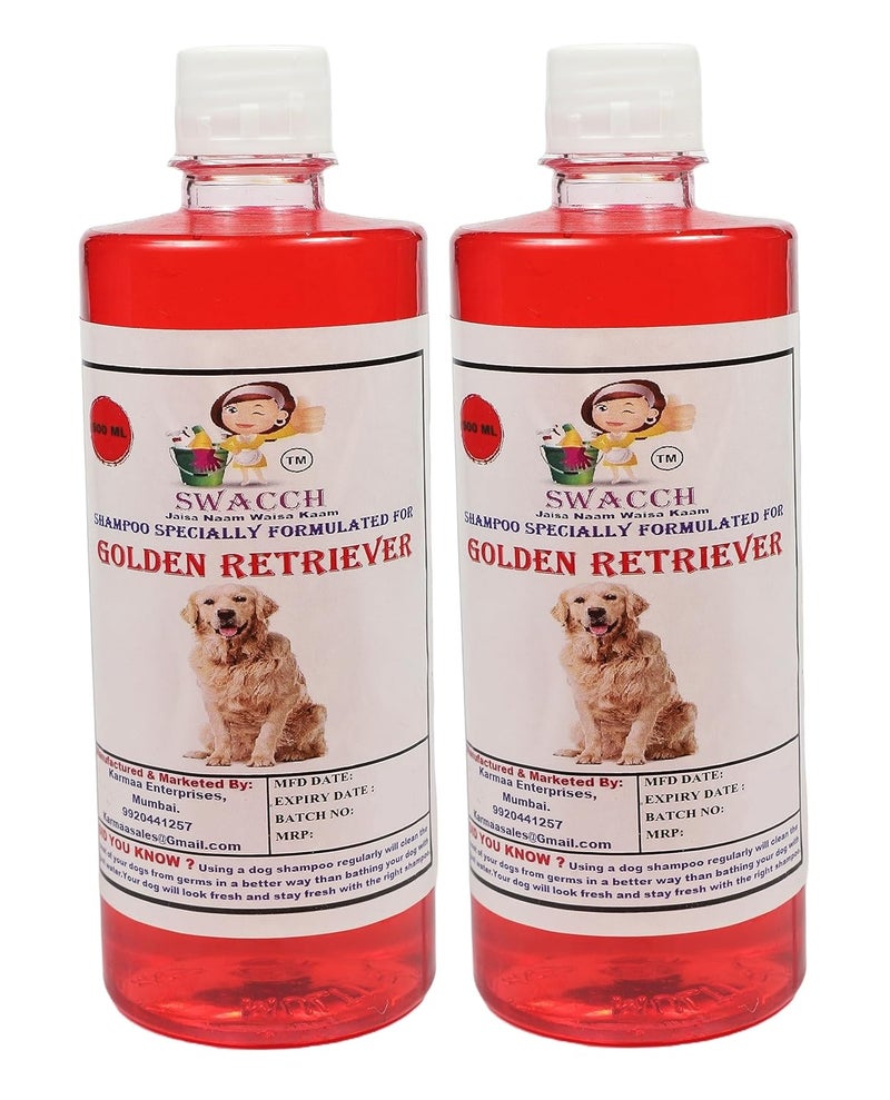 SWACCH Shampoo Specially FORMULATED for Golden Retriever 500ML Pack of 2 Jasmine - Image 2
