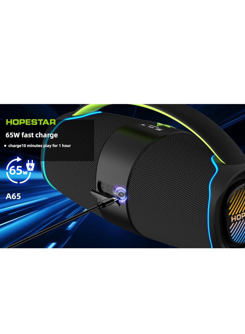 HOPESTAR A65 300W Portable Bluetooth Speaker – Big Bass, Karaoke Mic, IPX6 Waterproof, 30000mAh Battery, TWS Stereo, LED Lights & Handle – Perfect for Parties, Camping, and Outdoor Adventures - Image 5