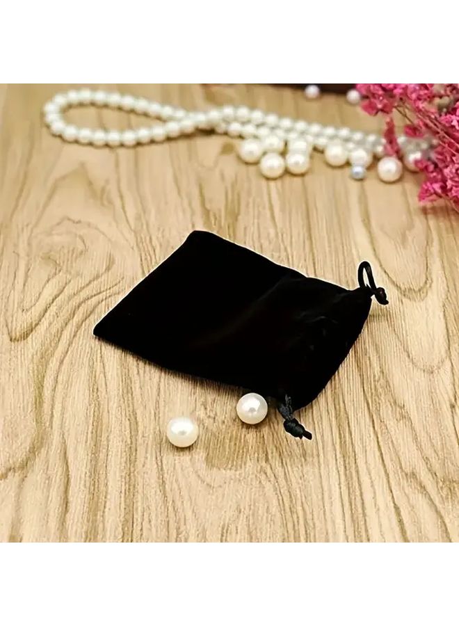 Custom Logo Drawstring Bags Black Velvet Polyester Gift Pouch 9x12 Christmas Wedding Storage - Image 5