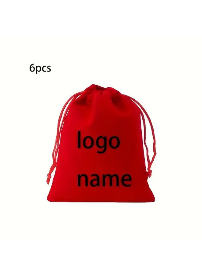 Custom Logo Drawstring Bags Black Velvet Polyester Gift Pouch 9x12 Christmas Wedding Storage - Image 1