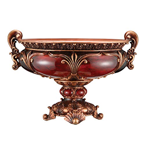 ORE International K-4193B Antique Style Fruit Bowl, Red - Image 1
