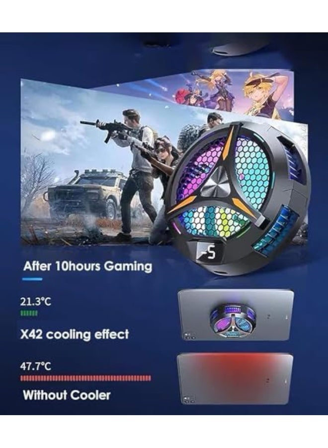 For iPad Cooler with 1 Magnet sheet, 100 mm Diameter Magnetic Tablet Cooler, Tablet Cooling Fan 20W Power Driver, with Temperature Display Radiator (Black) - Image 3