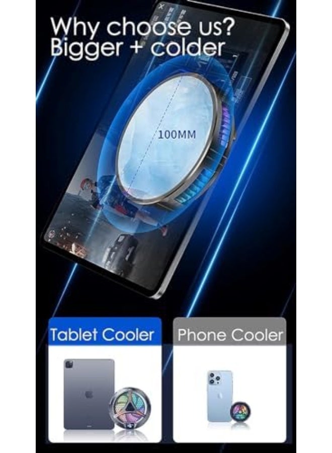 For iPad Cooler with 1 Magnet sheet, 100 mm Diameter Magnetic Tablet Cooler, Tablet Cooling Fan 20W Power Driver, with Temperature Display Radiator (Black) - Image 4