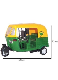 Centy CENTY Toys Pack Of 2 Ambassador White Vip&Green Cng Auto- 2 Front Doors Open In Ambassador&A Flag In Front Also A Vip Light On Top- Pull Back Action For Both Toys- Made In India, 3-12 years  - Image 3